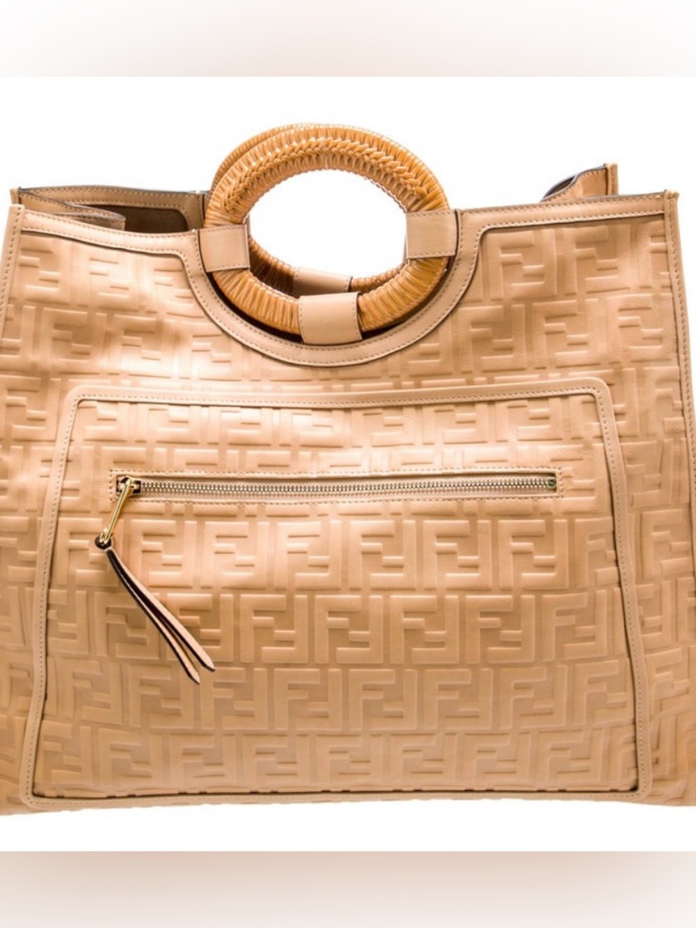 FENDI FF large runaway shopping bag.